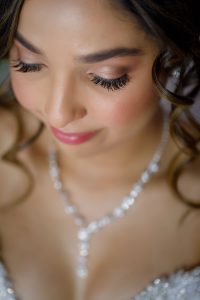 Beautiful Bride up close photo of eyelashes