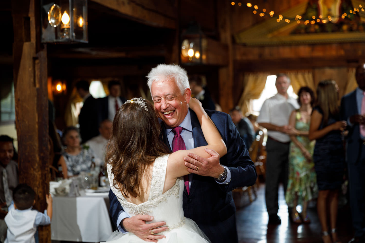Father Daughter dance with smiling father