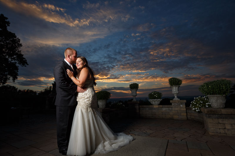Bride and Groom Sunset Photo