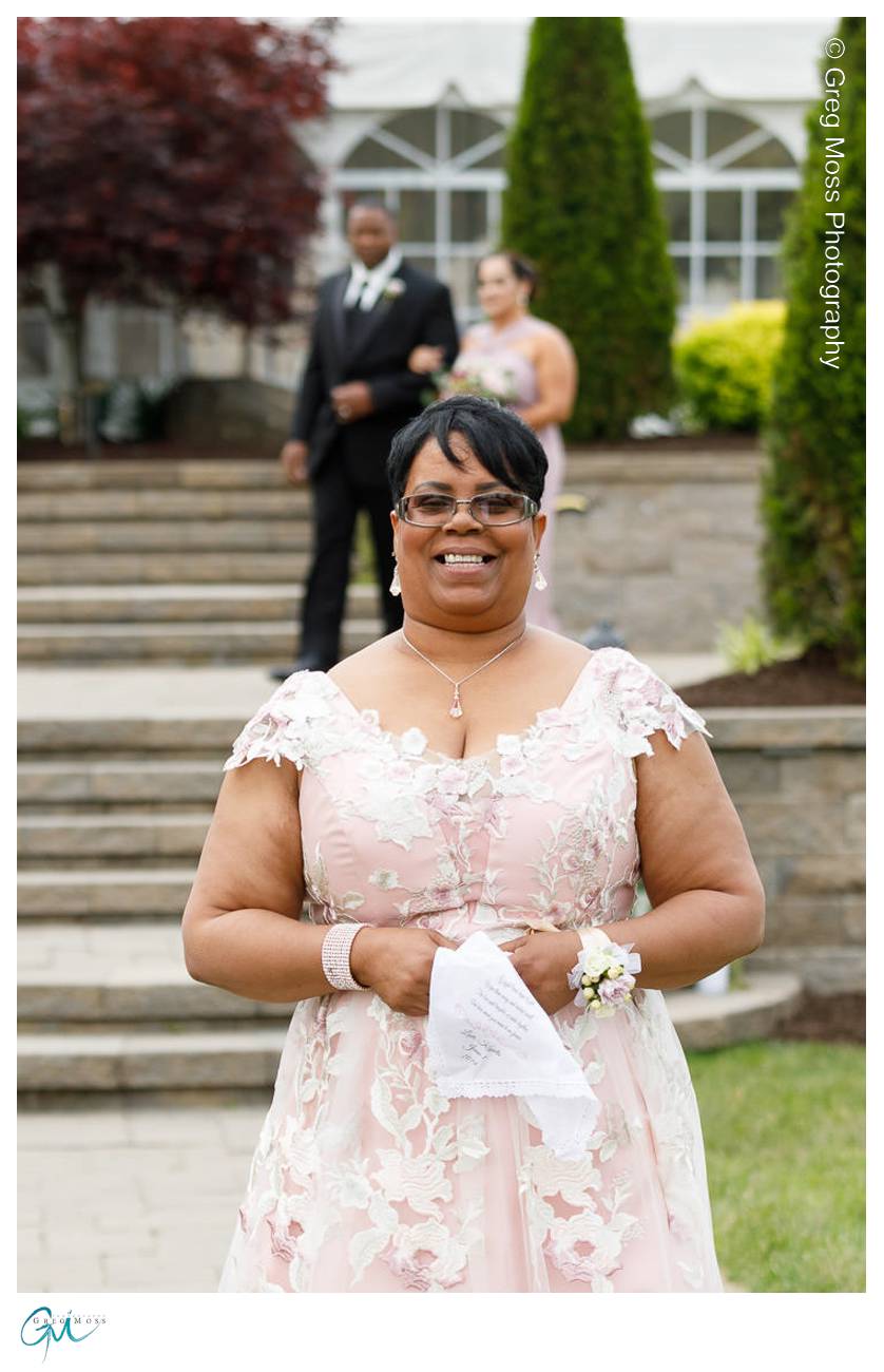 Mother of the bride walking down the aisle