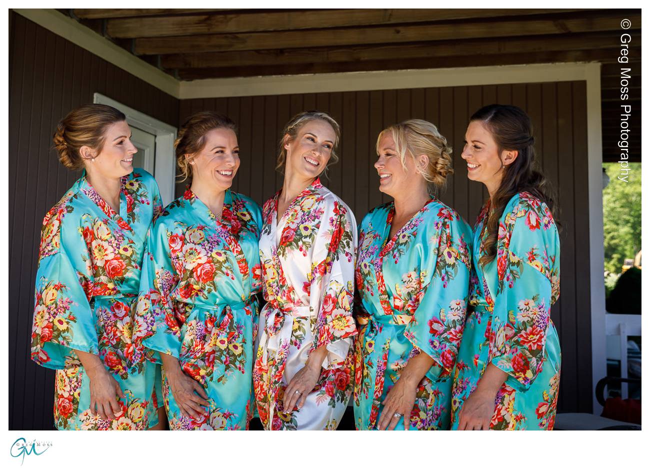 Bride and Bridesmaids in matching robes