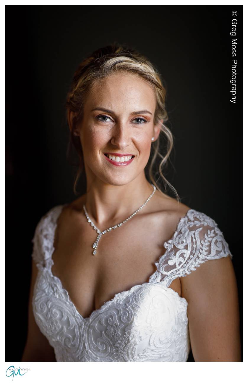 Portrait of bride with dark background