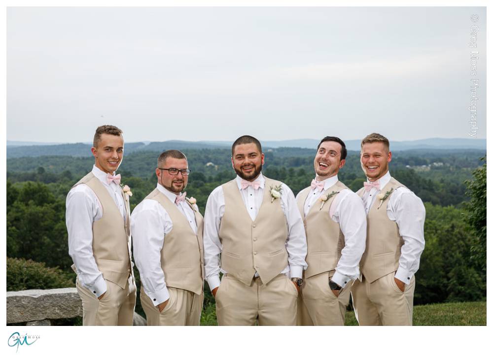 Groom and groomsmen with bow ties