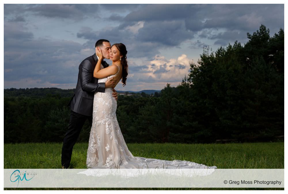 Dramatic portrait of bride and groom