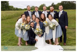 Wedding party photo at Hampshire college