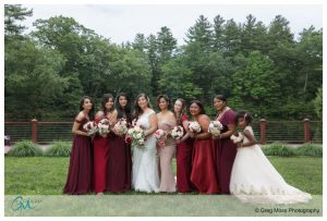 Bridal party at the sanctuary and willow lake