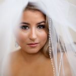Veil portrait of bride.