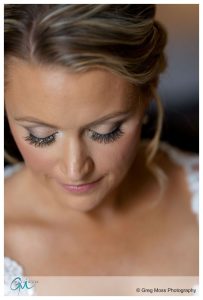 Close up photos of Brides eyelashes